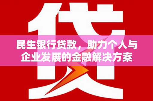 蒙阴民生银行贷款，助力个人与企业发展的金融解决方案
