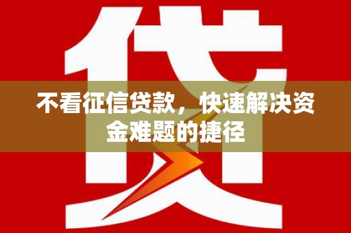 蒙阴不看征信贷款，快速解决资金难题的捷径
