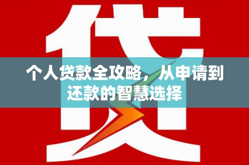 蒙阴个人贷款全攻略，从申请到还款的智慧选择