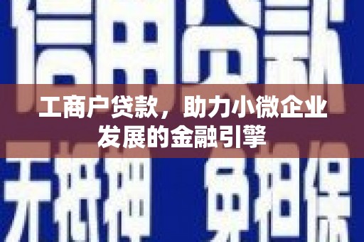 蒙阴工商户贷款，助力小微企业发展的金融引擎