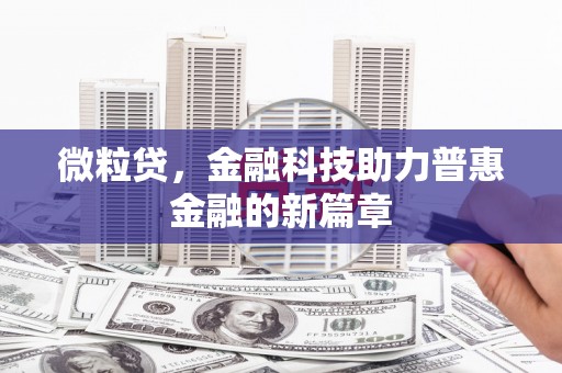 蒙阴微粒贷，金融科技助力普惠金融的新篇章