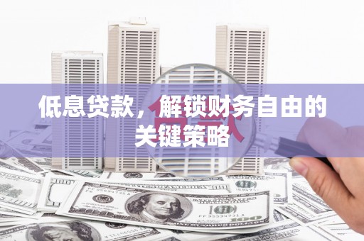 蒙阴低息贷款，解锁财务自由的关键策略