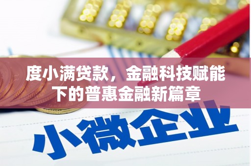 蒙阴度小满贷款，金融科技赋能下的普惠金融新篇章