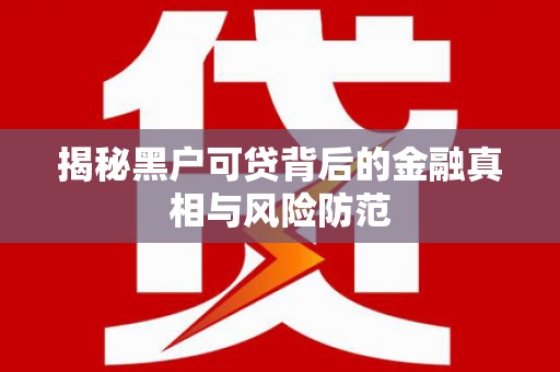 蒙阴揭秘黑户可贷背后的金融真相与风险防范