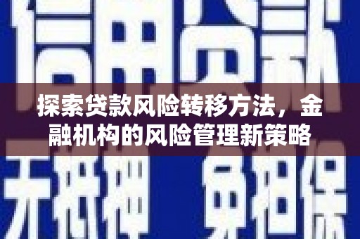 蒙阴探索贷款风险转移方法，金融机构的风险管理新策略