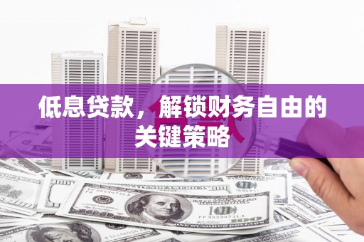 蒙阴低息贷款，解锁财务自由的关键策略