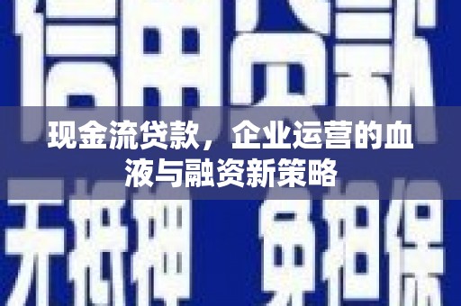 蒙阴现金流贷款，企业运营的血液与融资新策略