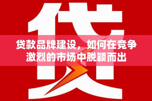 蒙阴贷款品牌建设，如何在竞争激烈的市场中脱颖而出