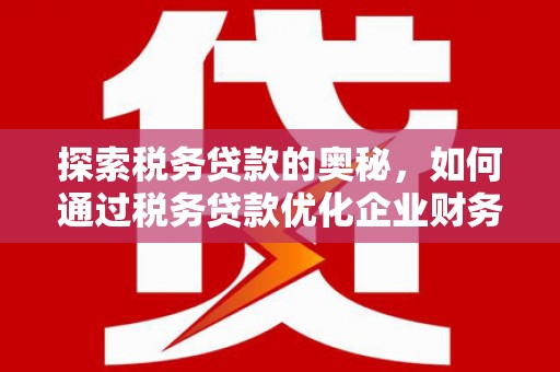 蒙阴探索税务贷款的奥秘，如何通过税务贷款优化企业财务