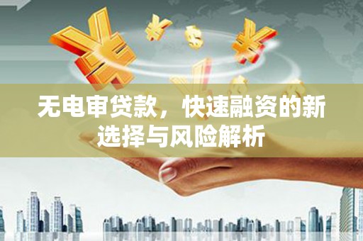 蒙阴无电审贷款，快速融资的新选择与风险解析