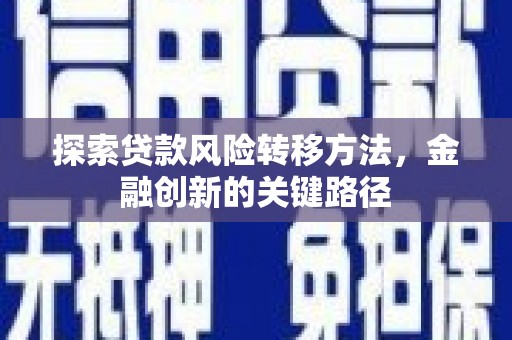 蒙阴探索贷款风险转移方法，金融创新的关键路径