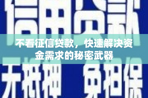 蒙阴不看征信贷款，快速解决资金需求的秘密武器