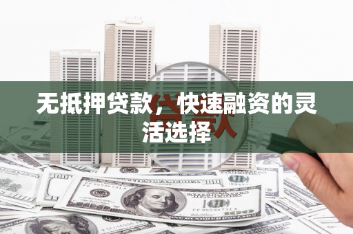 蒙阴无抵押贷款，快速融资的灵活选择
