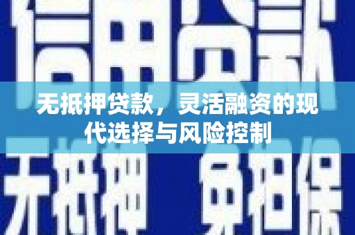 蒙阴无抵押贷款，灵活融资的现代选择与风险控制
