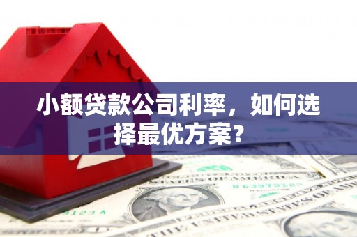 蒙阴小额贷款公司利率，如何选择最优方案？