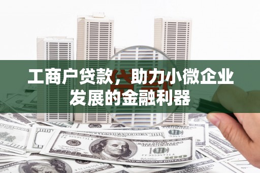 蒙阴工商户贷款，助力小微企业发展的金融利器