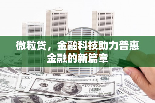 蒙阴微粒贷，金融科技助力普惠金融的新篇章