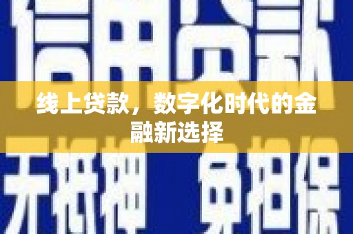 蒙阴线上贷款，数字化时代的金融新选择