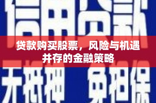 蒙阴贷款购买股票，风险与机遇并存的金融策略