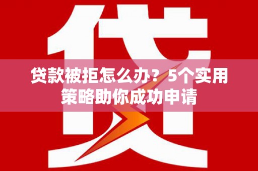 蒙阴贷款被拒怎么办？5个实用策略助你成功申请