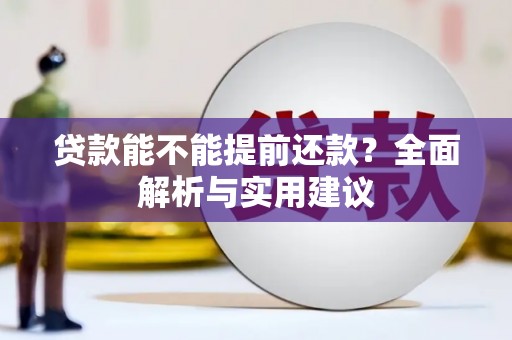 蒙阴贷款能不能提前还款？全面解析与实用建议
