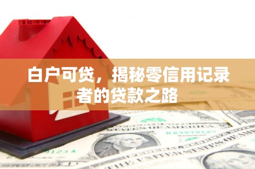 蒙阴白户可贷，揭秘零信用记录者的贷款之路