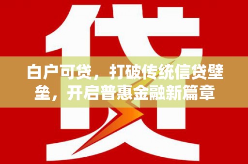 蒙阴白户可贷，打破传统信贷壁垒，开启普惠金融新篇章