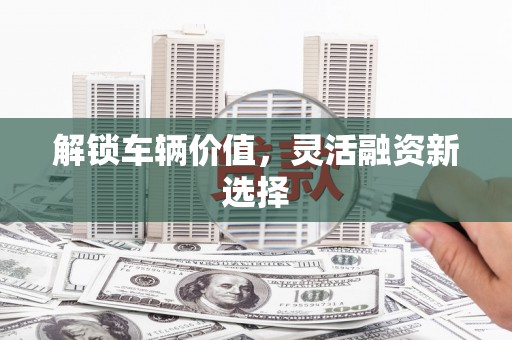蒙阴解锁车辆价值，灵活融资新选择