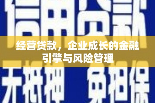 蒙阴经营贷款，企业成长的金融引擎与风险管理
